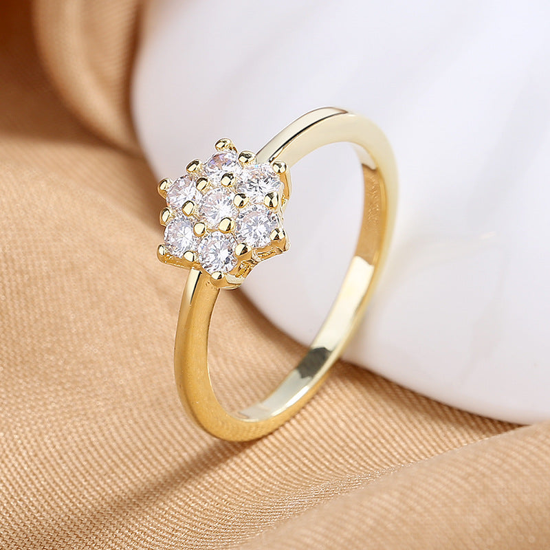 Minimalist Cluster Crystal Ring S925 Sterling Silver