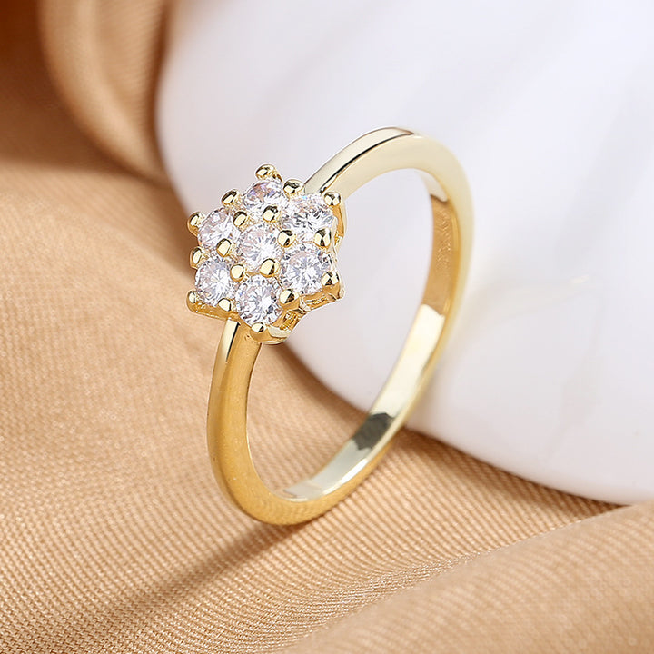 Minimalist Cluster Crystal Ring S925 Sterling Silver