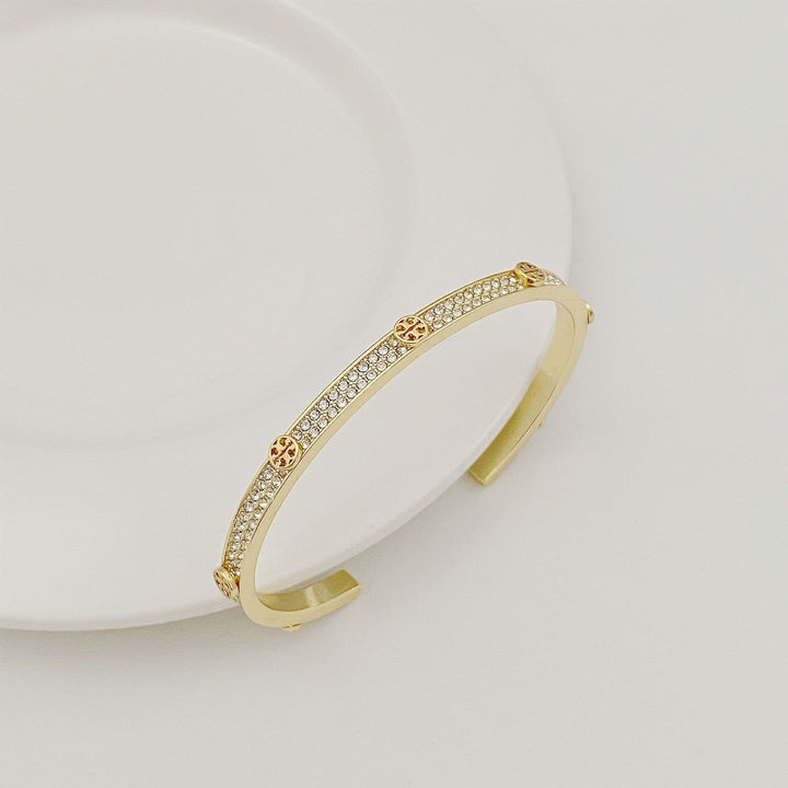 Luxury Diamond Pavé Open Cuff Bracelet for Women