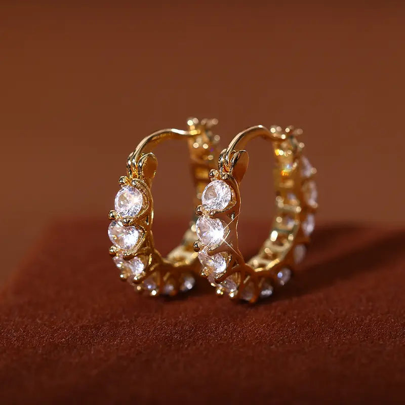 Diamond Hoop Earrings Set Multi Style Huggie Earring Pack Luxury Statement Ear Jewelry For Women Wedding Party Daily Dating Accessory