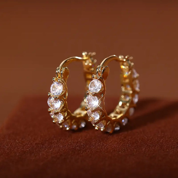 Diamond Hoop Earrings Set Multi Style Huggie Earring Pack Luxury Statement Ear Jewelry For Women Wedding Party Daily Dating Accessory