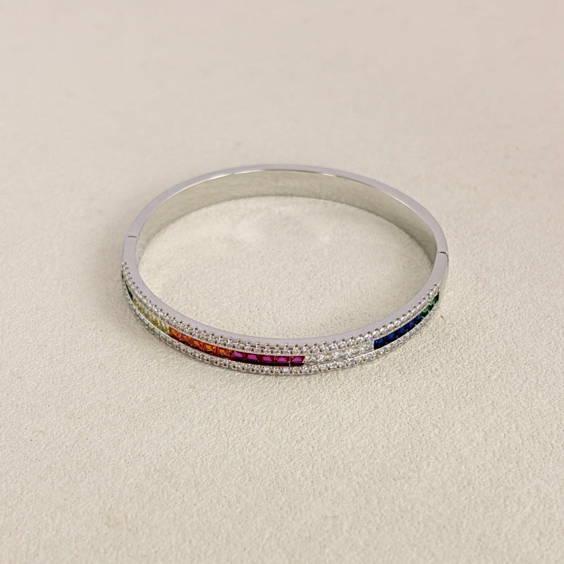 Colorful Diamond-Encrusted Bracelet