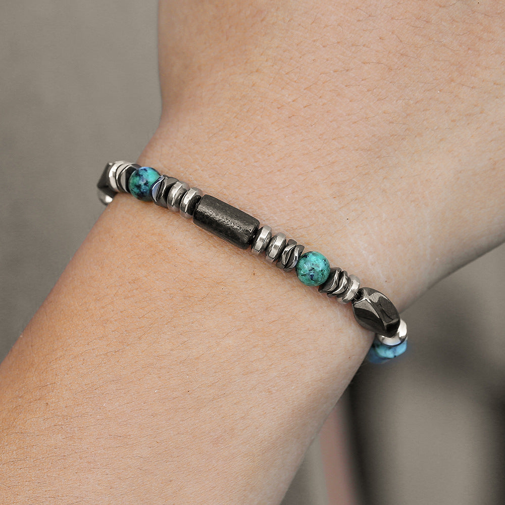 Jade Ebony Beaded Bracelet Unisex Vintage Stackable Fashion Jewelry