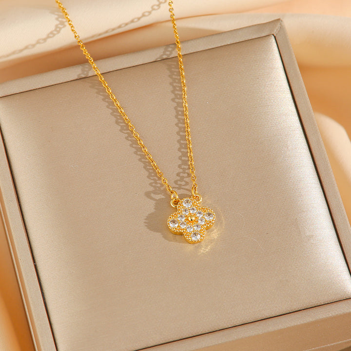 Clover Diamond Jewelry Set with 925 Sterling Silver