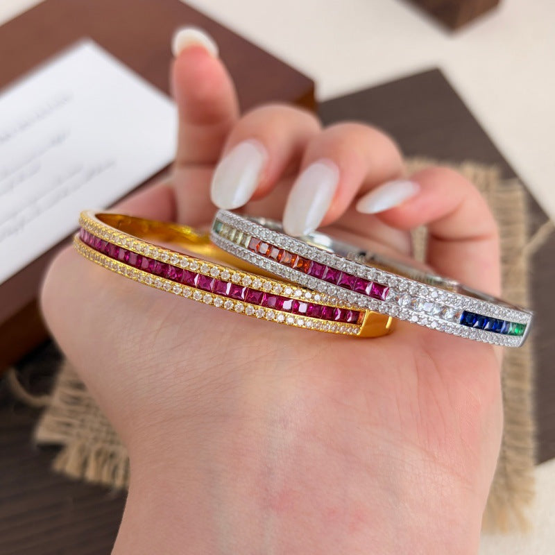 Colorful Diamond-Encrusted Bracelet