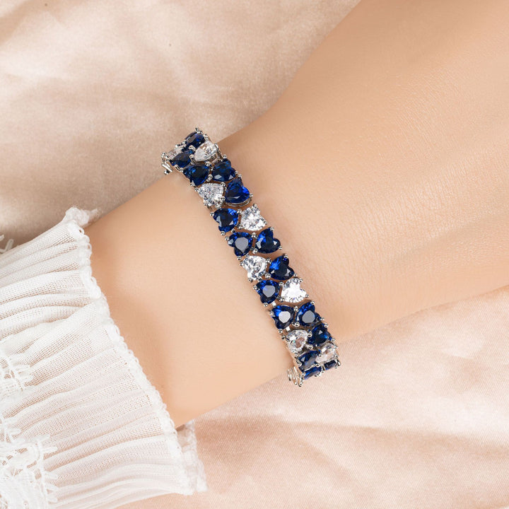 Heart-Shaped Diamond Tennis Bracelet