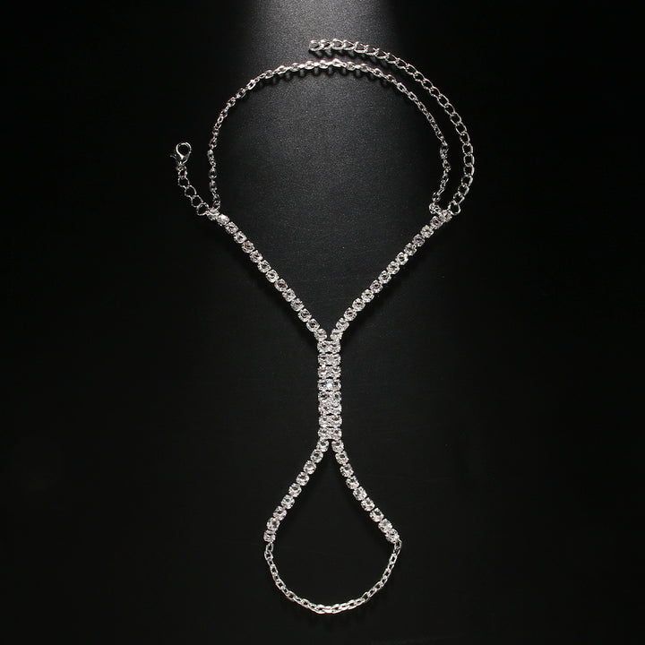 Linked Finger Ring Jewelry Diamond Hand Chain Bracelet