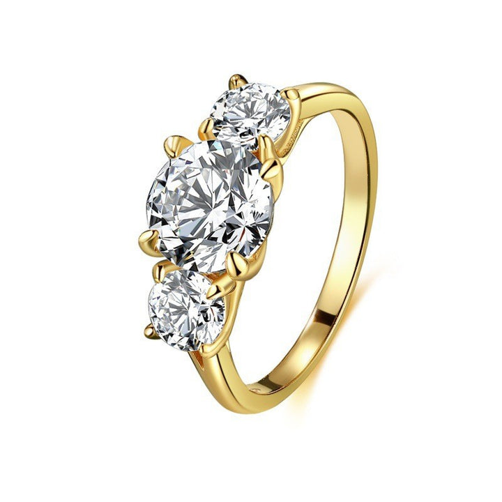 Minimalist Three-Stone Diamond Ring
