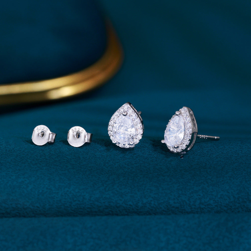 Teardrop Diamond Stud Earrings