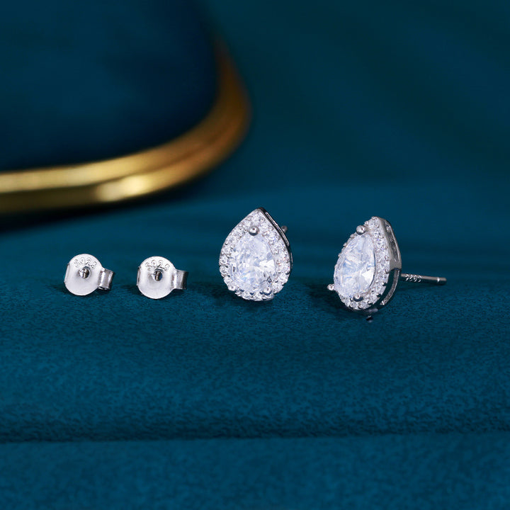 Teardrop Diamond Stud Earrings