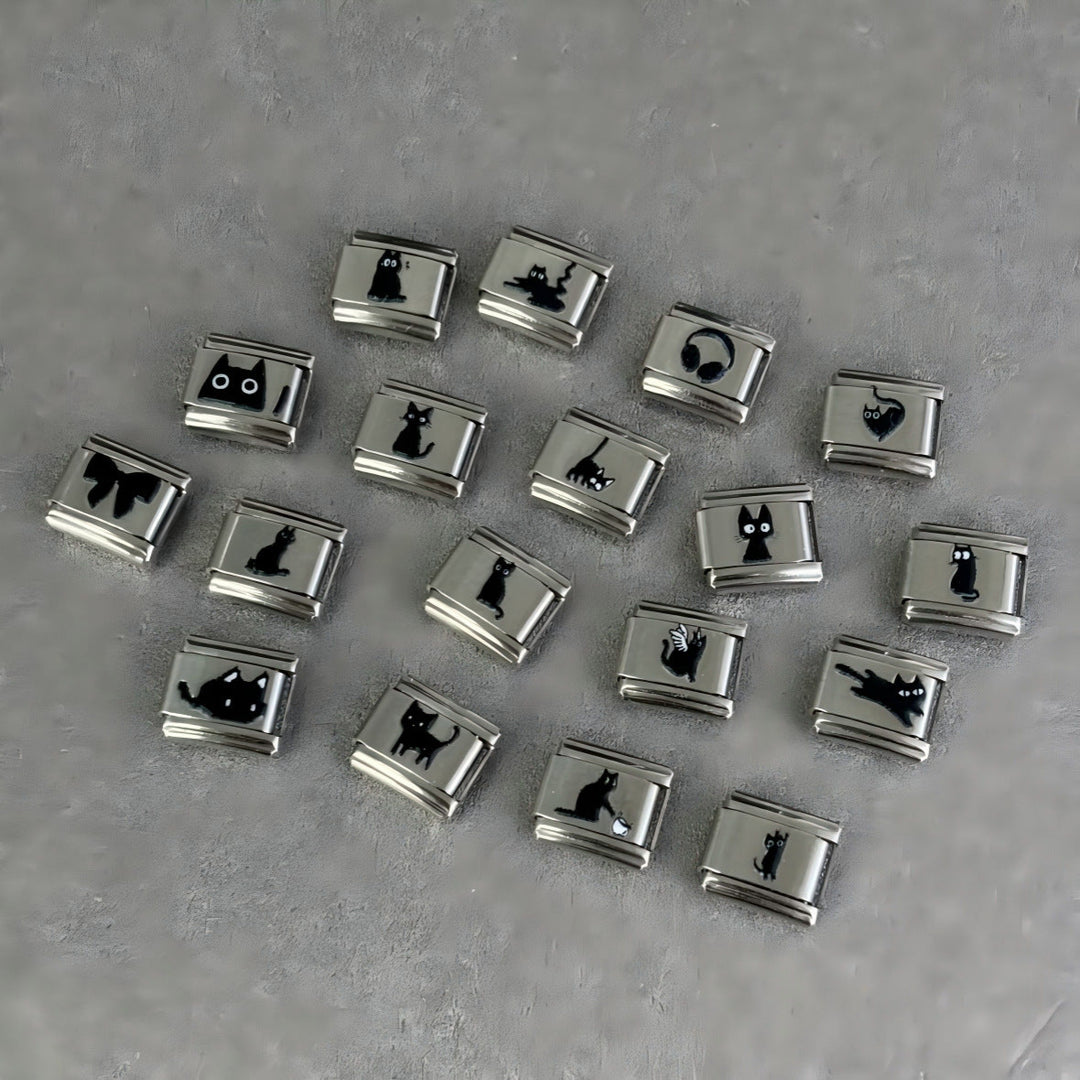 Cute Black Cat Modular Bracelet