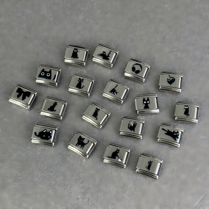 Cute Black Cat Modular Bracelet