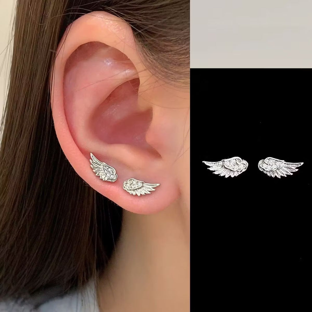Wing Stud Earrings with Sterling Silver Post