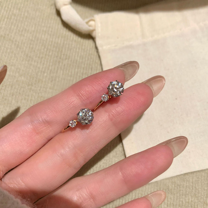 Dual Stone Drop Earrings