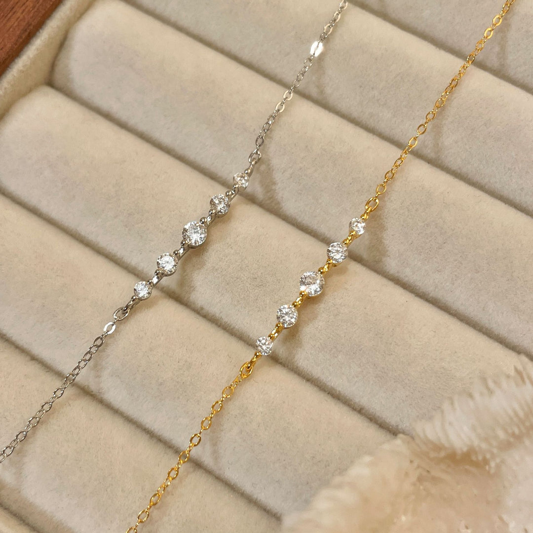 Gradient Diamond Bracelet Minimalist Sparkle Chain Bracelet for Women