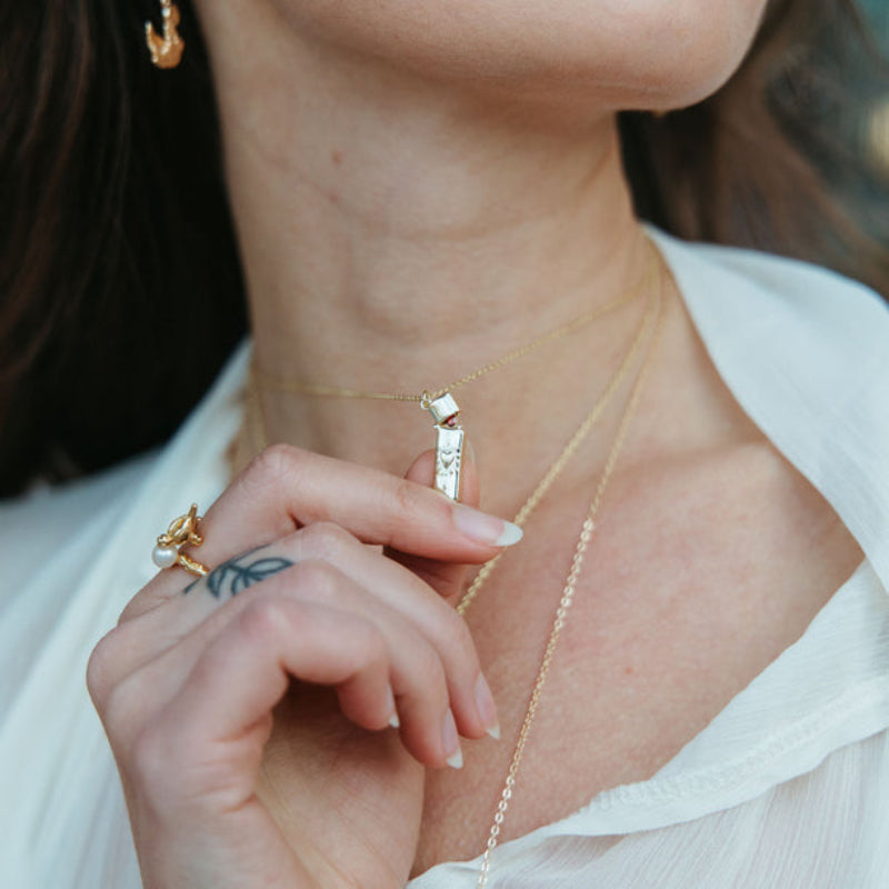 Lighter Shaped Pendant Necklace Sacred Heart Lighter Jewelry for Women