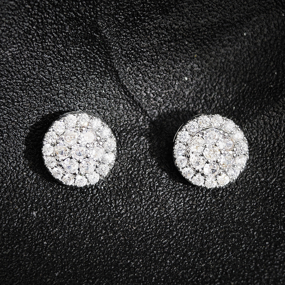 Post Luxury Jewelry Round Cluster Pave Diamond Stud Earrings