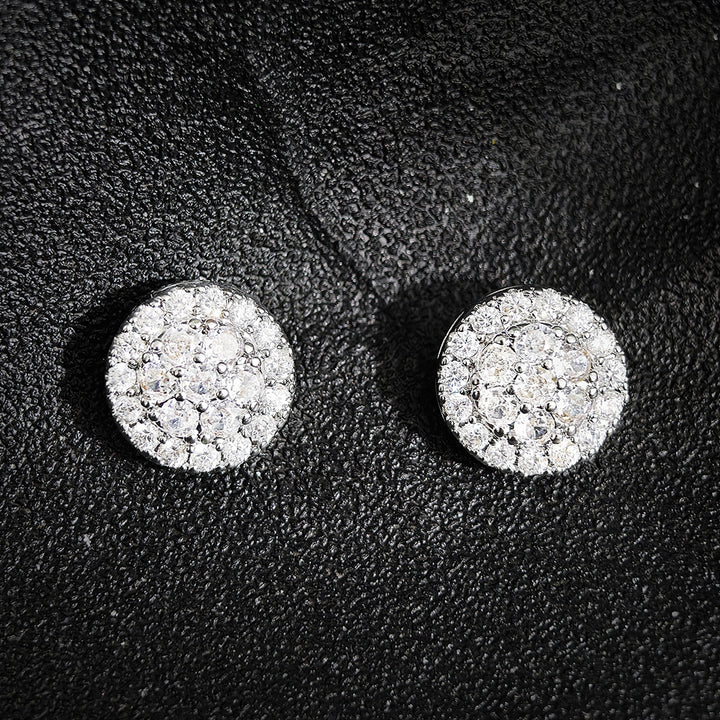 Post Luxury Jewelry Round Cluster Pave Diamond Stud Earrings