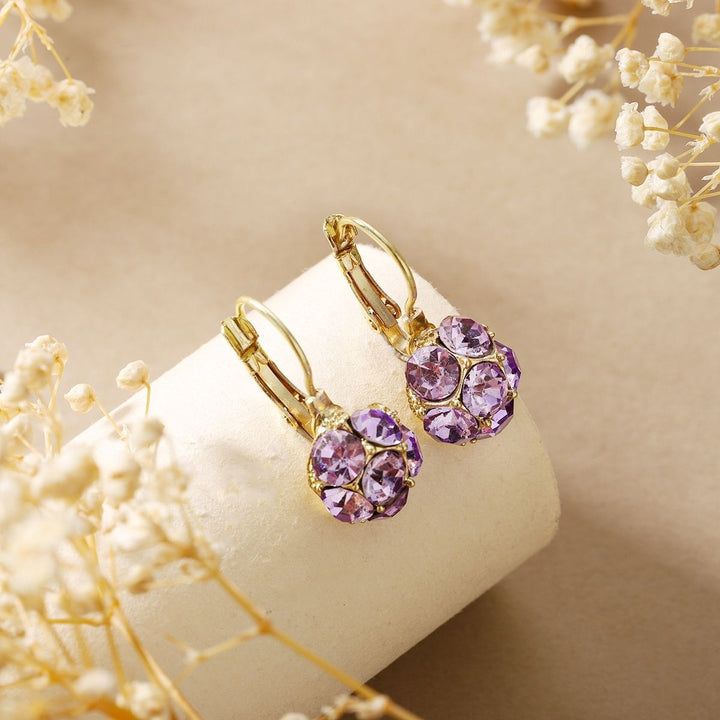 Round Cluster Diamond Leverback Earrings (Sparkling Vintage Luxury Style)
