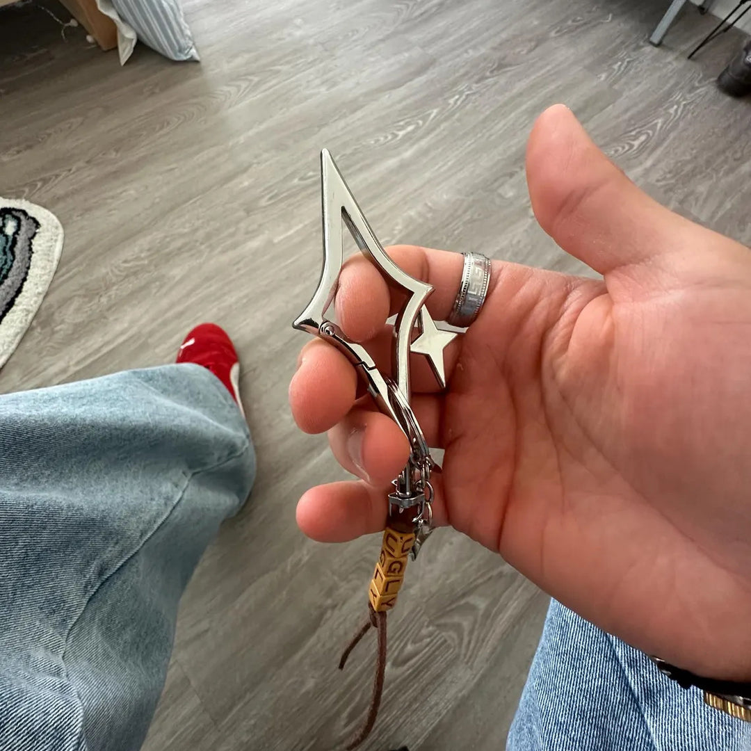 Stellar Star Keychain Hollow Star Shaped Key Holder