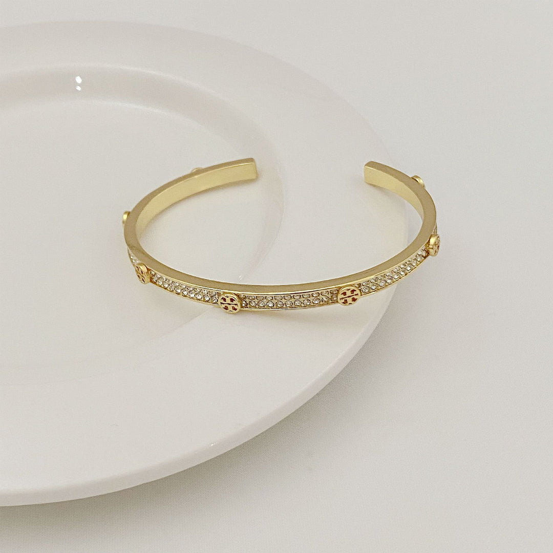 Luxury Diamond Pavé Open Cuff Bracelet for Women