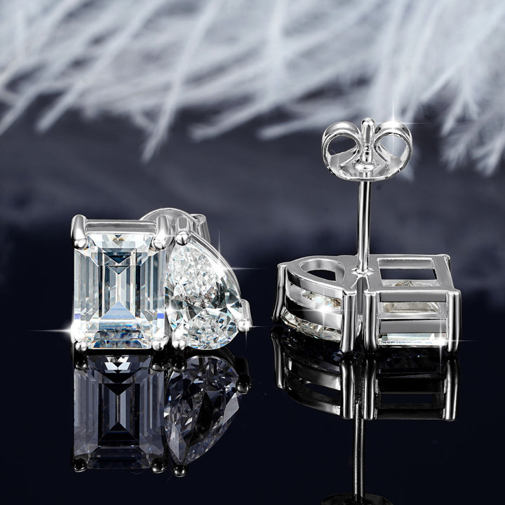 Minimalist Toi et Moi Diamond Stud Earrings S925 Silver