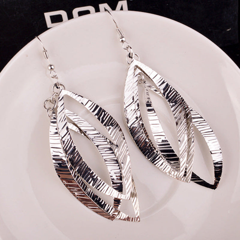 Vintage Spiral Leaf Drop Earrings