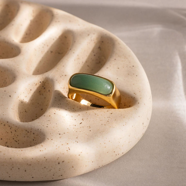 Minimalist Jade Signet Ring Sleek Oval Jade Ring for Men & Women