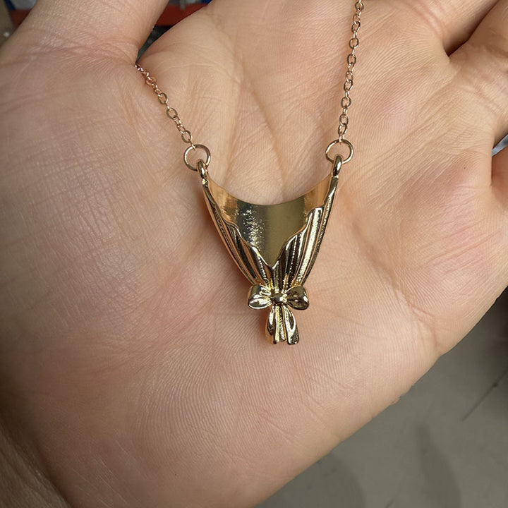 Romantic Flower Bouquet Necklace For Women DIY Dried Flower Pendant