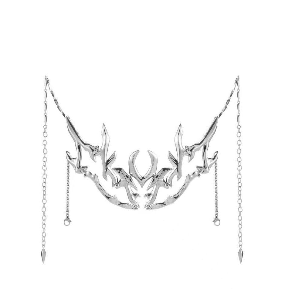 Cyberpunk Thorn Mask Face Chain S925 Sterling Silver Piercing Face Jewelry