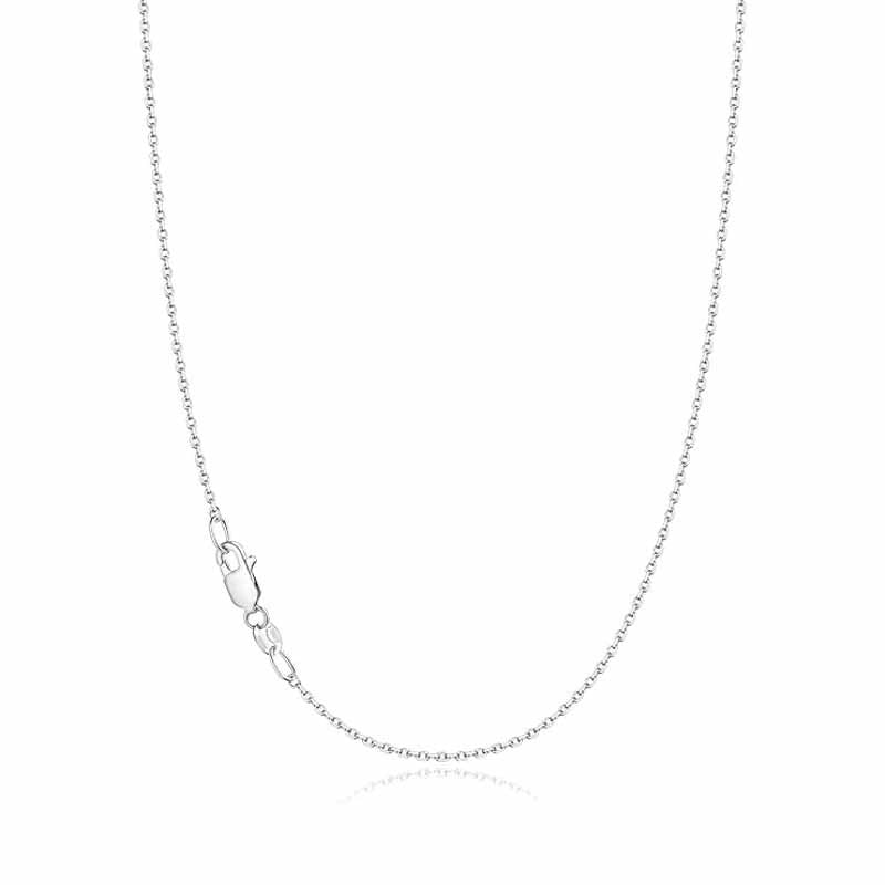 Minimalist Cable Chain Necklace Sterling Silver Basic Layering Necklace for Men & Women