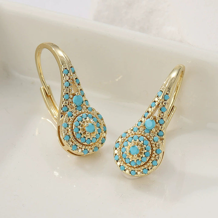 Vintage Teardrop Diamond Hoop Earrings