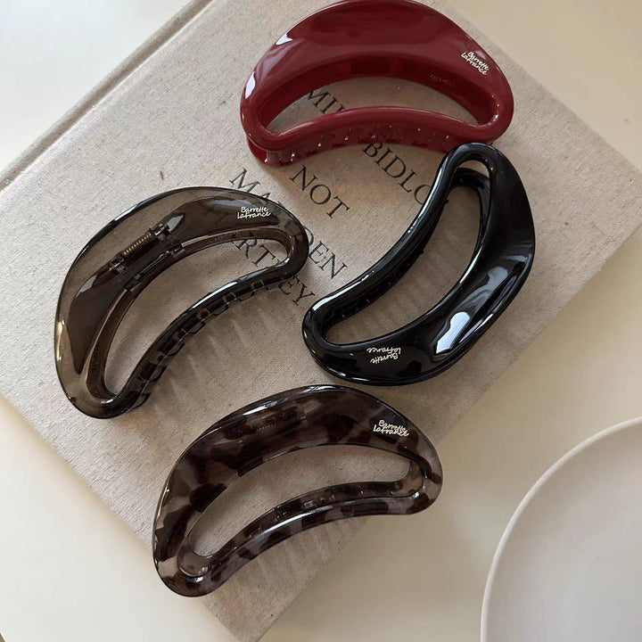 Curved Hollow Acetate Hair Claw Clip French Style Large Hair Clamp for Women