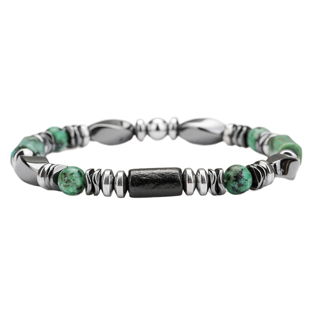 Jade Ebony Beaded Bracelet Unisex Vintage Stackable Fashion Jewelry
