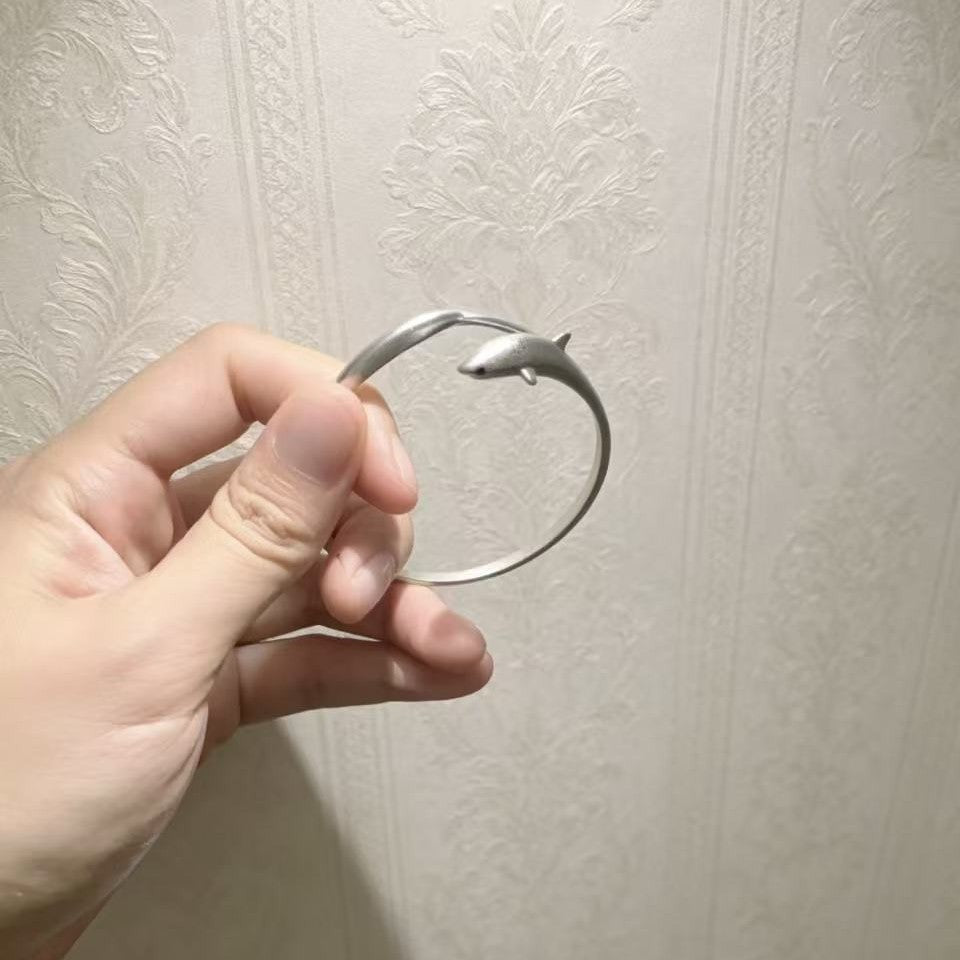 Cute Shark Open Cuff Bracelet