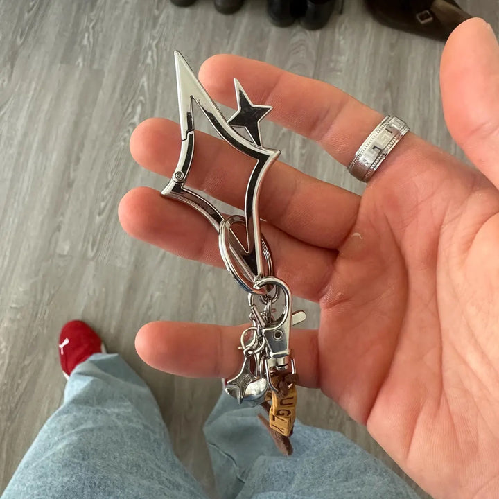 Stellar Star Keychain Hollow Star Shaped Key Holder