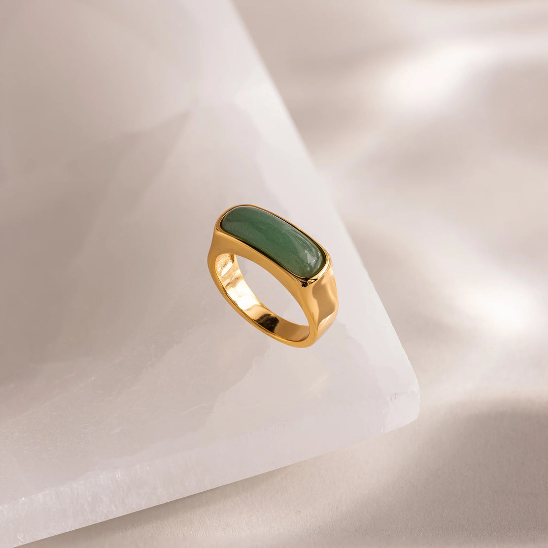 Minimalist Jade Signet Ring Sleek Oval Jade Ring for Men & Women