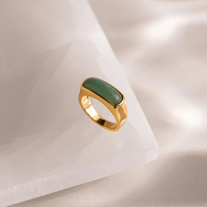 Minimalist Jade Signet Ring Sleek Oval Jade Ring for Men & Women