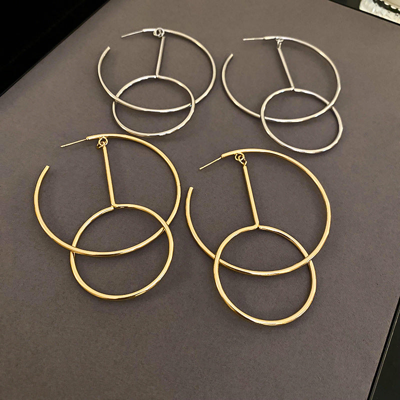 Minimalist Luxury Metal Hoop Earrings