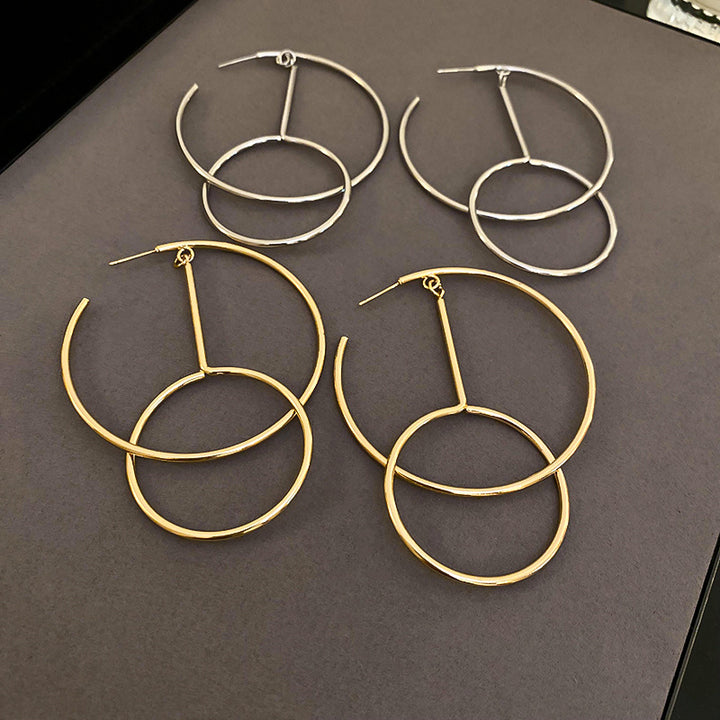Minimalist Luxury Metal Hoop Earrings