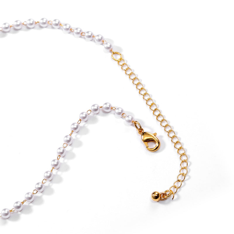 Bow Pearl Choker Necklace, Delicate Tassel Pearl Pendant Minimalist Clavicle Chain for Women