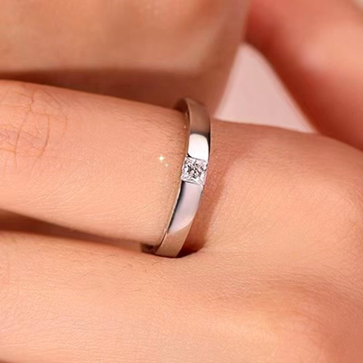 Starry Trails Couple Ring Set | Adjustable Moissanite Engagement & Wedding Rings