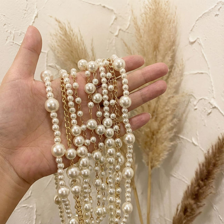 Minimalist Multi-Layer Pearl Necklace Set S925 Silver