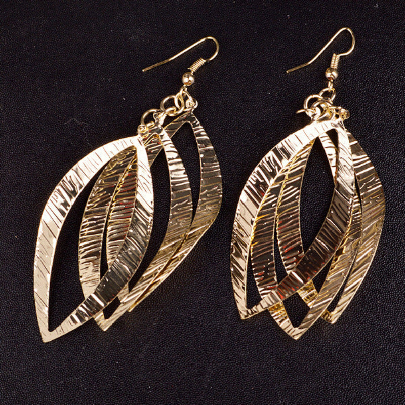 Vintage Spiral Leaf Drop Earrings