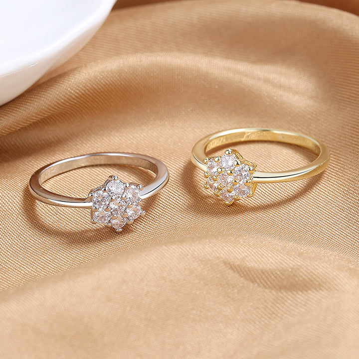 Minimalist Cluster Crystal Ring S925 Sterling Silver
