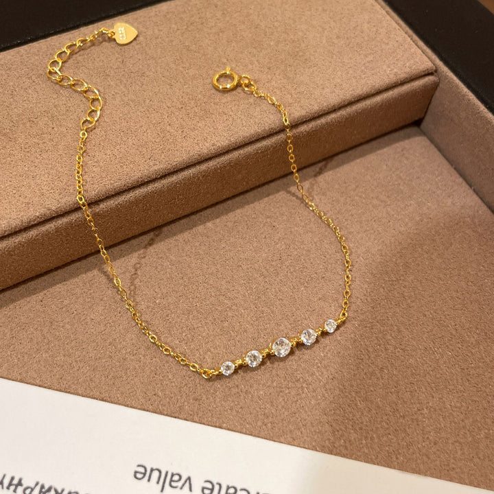 Gradient Diamond Bracelet Minimalist Sparkle Chain Bracelet for Women