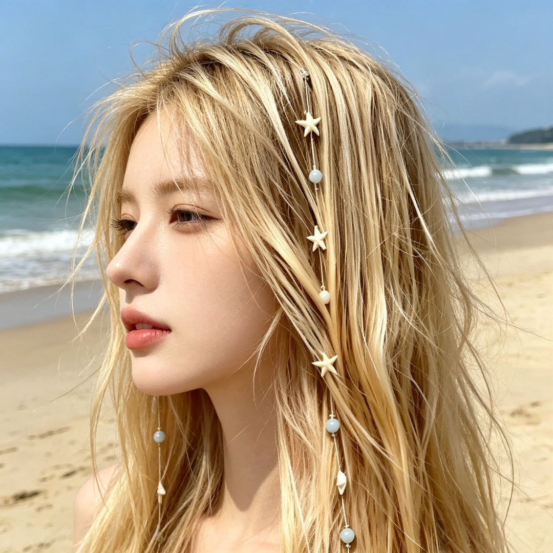 Beach Starfish Shell Hair Clip Extension Single Piece