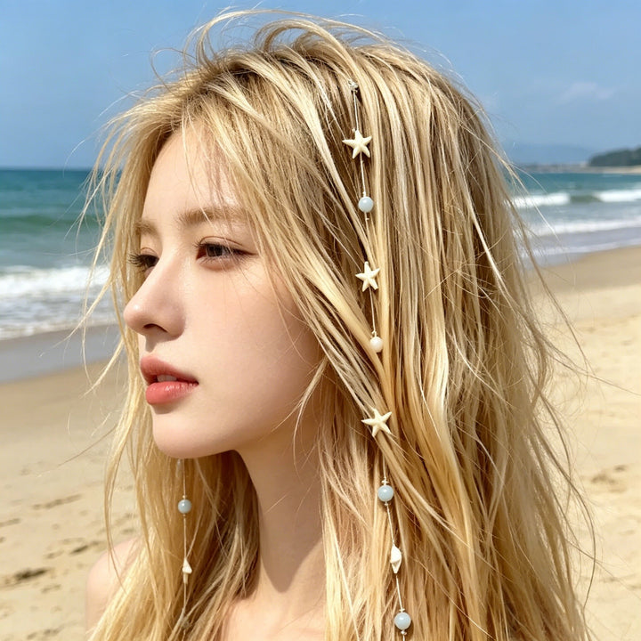 Beach Starfish Shell Hair Clip Extension Single Piece