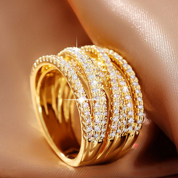 Hip Hop Geometric Multi-Layer Ring | Vintage Fashion Irregular Wrap Statement Ring