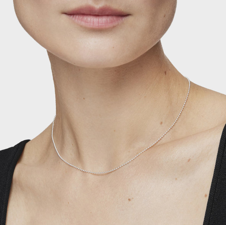 Minimalist Cable Chain Necklace Sterling Silver Basic Layering Necklace for Men & Women